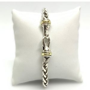 David Yurman 7.5 inches 14k and sterling silver wheat chain